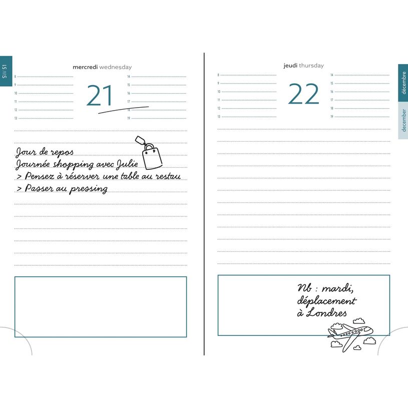 3660942061032-Agenda de poche Volga EasyDay - 1 jour par page - 10 x 15 cm - disponible dans différentes couleurs - --7