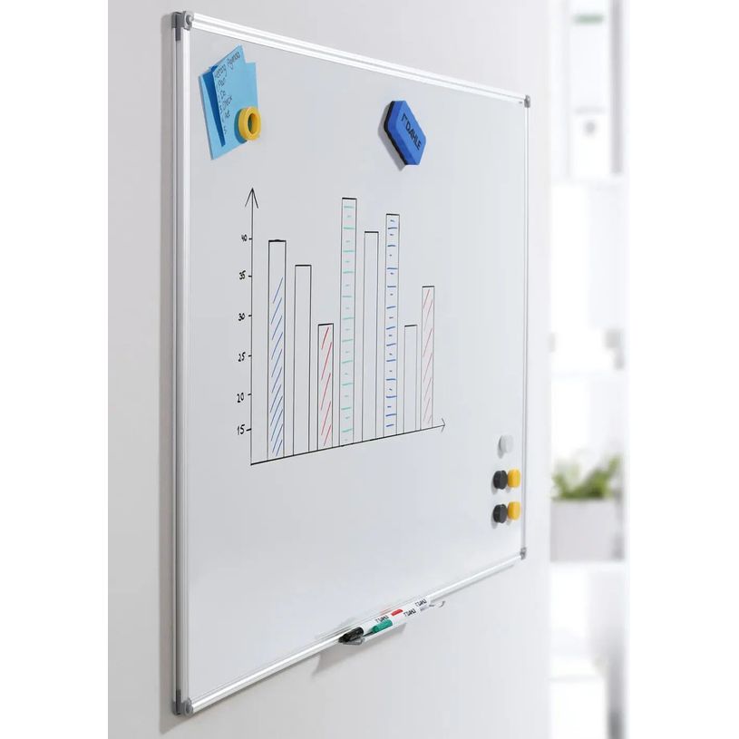 4009729066027-DAHLE - Tableau blanc laqué 45 x 60 cm - magnétique - cadre alu renforcé-P_79429334_3-2