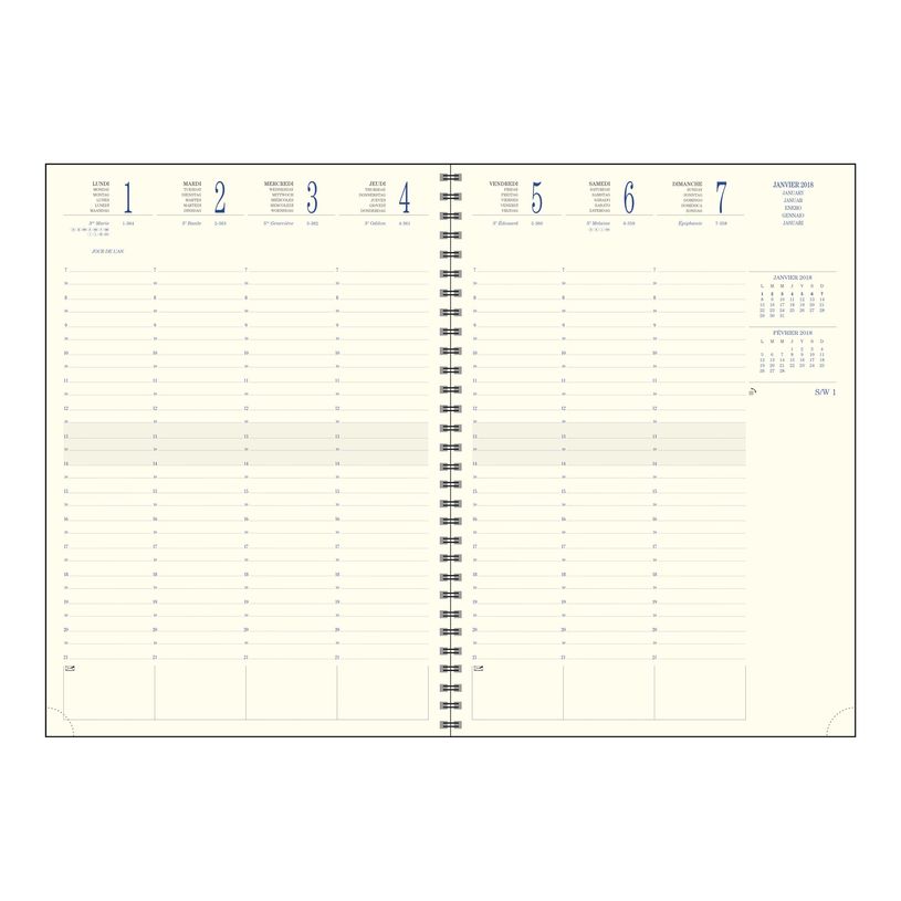 3660942060967-Agenda de bureau spiralé Swan Eurotime 29S - 1 semaine sur 2 pages - 21 x 29,7 cm - disponible dans diff-P_79429361_1-5