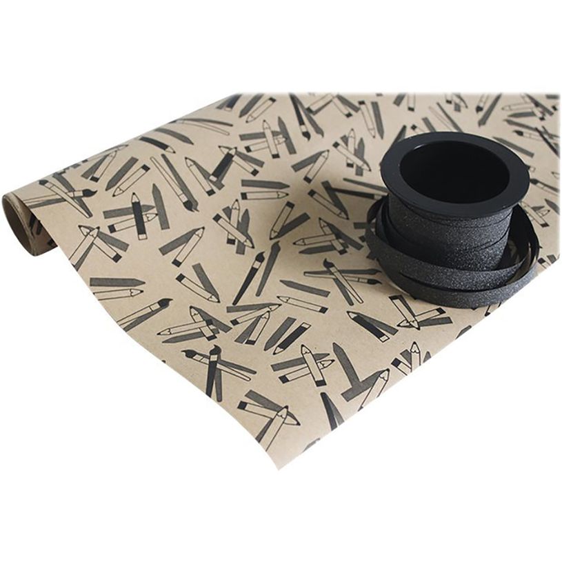 3329682237915-Clairefontaine - Papier cadeau kraft - 70 cm x 2 m - 70 g/m² - motif pictos-P_79429538_2-1