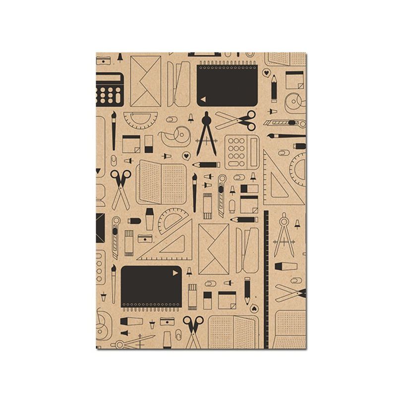 3329682237915-Clairefontaine - Papier cadeau kraft - 70 cm x 2 m - 70 g/m² - motif pictos-P_79429538_4-3