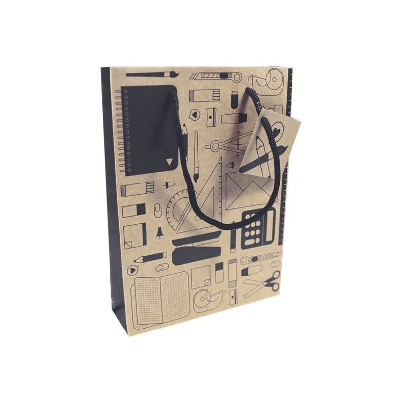 3329682237922-Clairefontaine - Sac cadeau kraft - 15 cm x 4 cm x 20 cm - différents motifs pictos-P_79429539_1-0