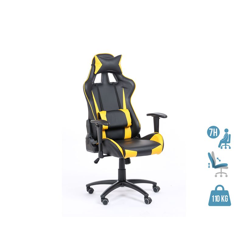 3760185028981-Fauteuil gamer SPORTING - accoudoirs réglables - noir et jaune-P_79429678_1-0
