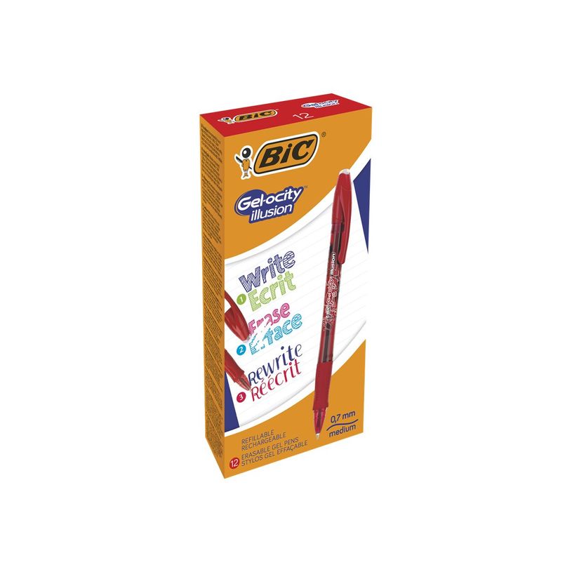 3086123460133-Bic Gelocity Illusion - Pack de 12 rollers effaçables - 0,7 mm - rouge-P_79429698_2-7