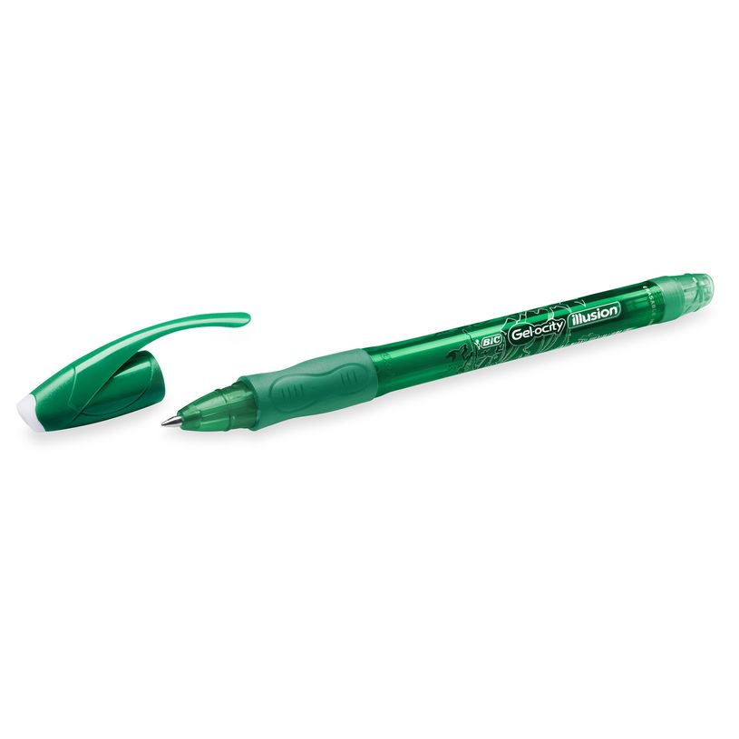 Recharges De Stylo Gel Effaçable BIC Gel-ocity Illusion - Pointe 0,7 Mm, Vert, Boîte De 12 (encre Thermosensible)