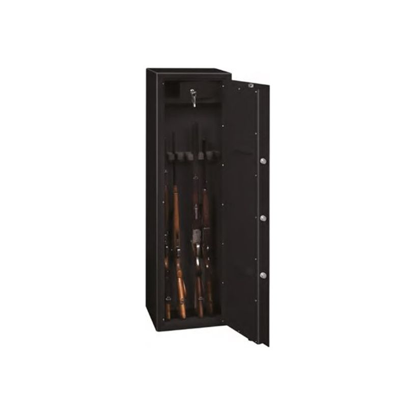 3700092258910-Reskal - Armoire de sécurité 55 kg pour 5 fusils - à clé - acier noir-P_79429708_2-1