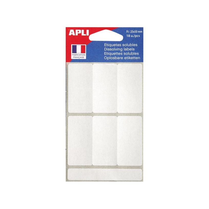 3270241025453-Apli Agipa - 18 Étiquettes blanches solubles - kraft - 25 x 50 mm-P_79429795_1-0