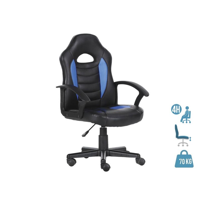 3760185029421-Fauteuil gamer ANZIO - accoudoirs fixes - noir et bleu-P_79429825_1-0