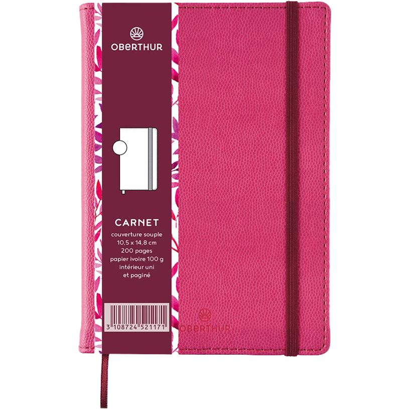 3108724521171-Oberthur Carmen - Carnet de notes souple A6 - uni - rose-P_79429901_6-1