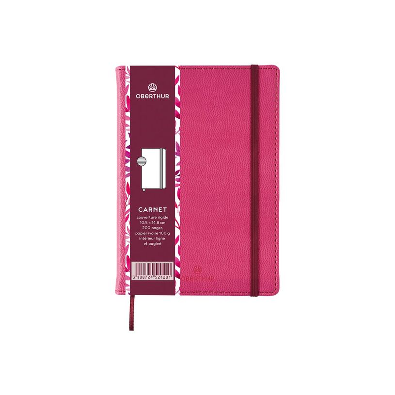 3108724521201-Oberthur Carmen - Carnet de notes rigide A6 - ligné - rose-P_79429904_6-5