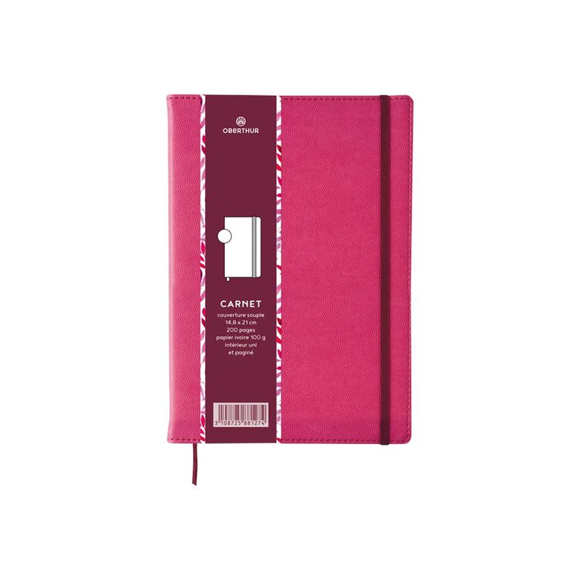 3108725881274-Oberthur Carmen - Carnet de notes souple A5 - uni - rose-P_79429918_5-0