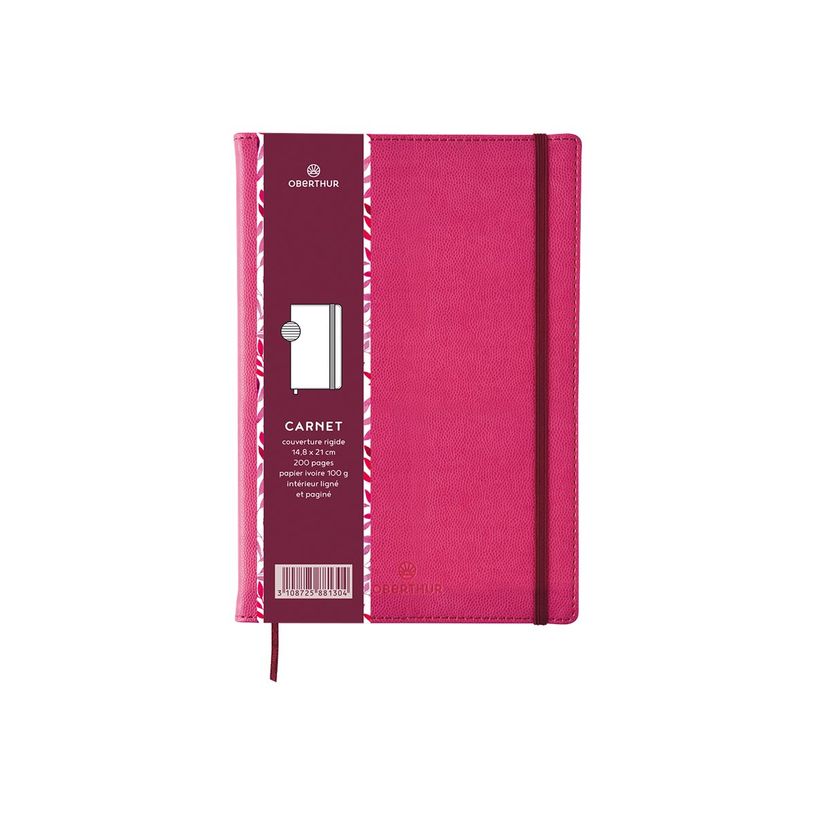 3108725881304-Oberthur Carmen - Carnet de notes rigide A5 - ligné - rose-P_79429921_6-1