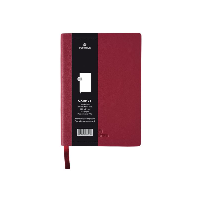 3108725881427-Oberthur - Carnet de notes en cuir - A5 - grenat-P_79429932_2-1