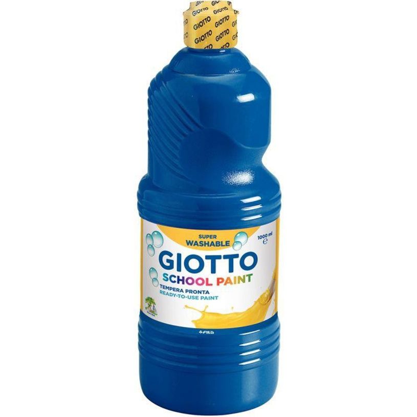 8000825977176-Giotto School - Gouache ultra lavable - bleu outremer - bouteille d'1 L-P_79430029_1-0