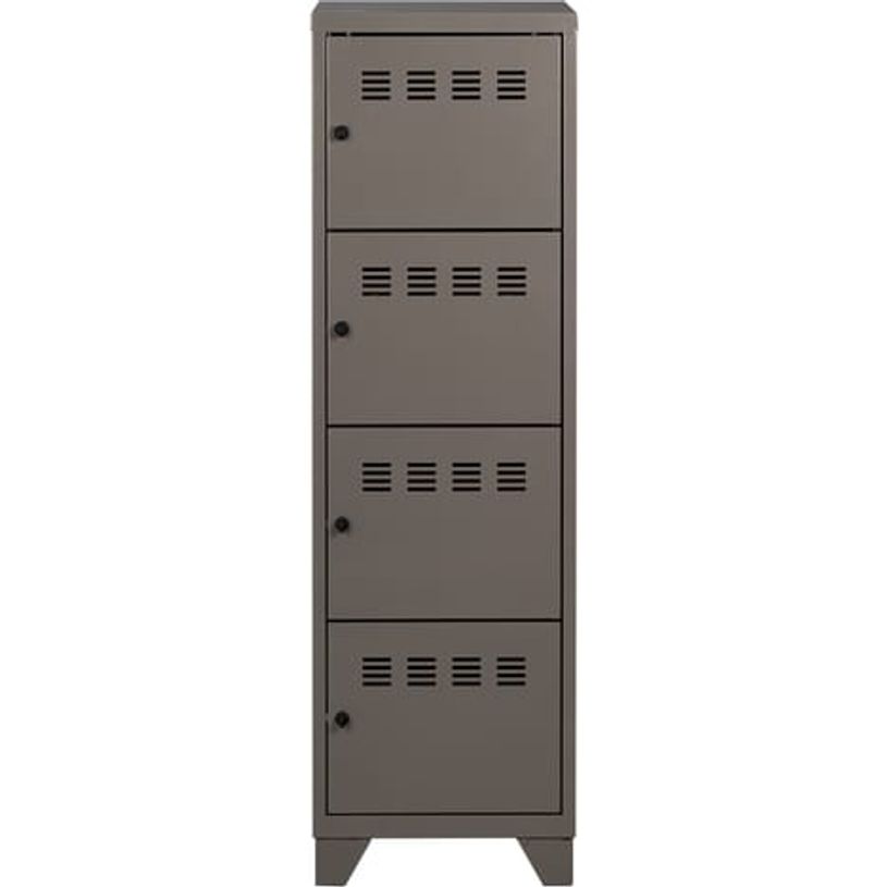 3219090952022-Casier de bureau monobloc métallique avec pieds - 4 portes - H134 x L40 x P40 cm - gris so-P_79430375_1-0