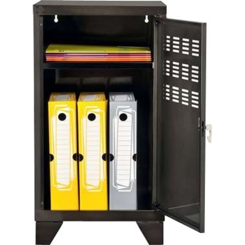 3219090956273-Casier de bureau avec pieds - 74 x 40 x 40 cm - noir vernis-P_79430378_2-1