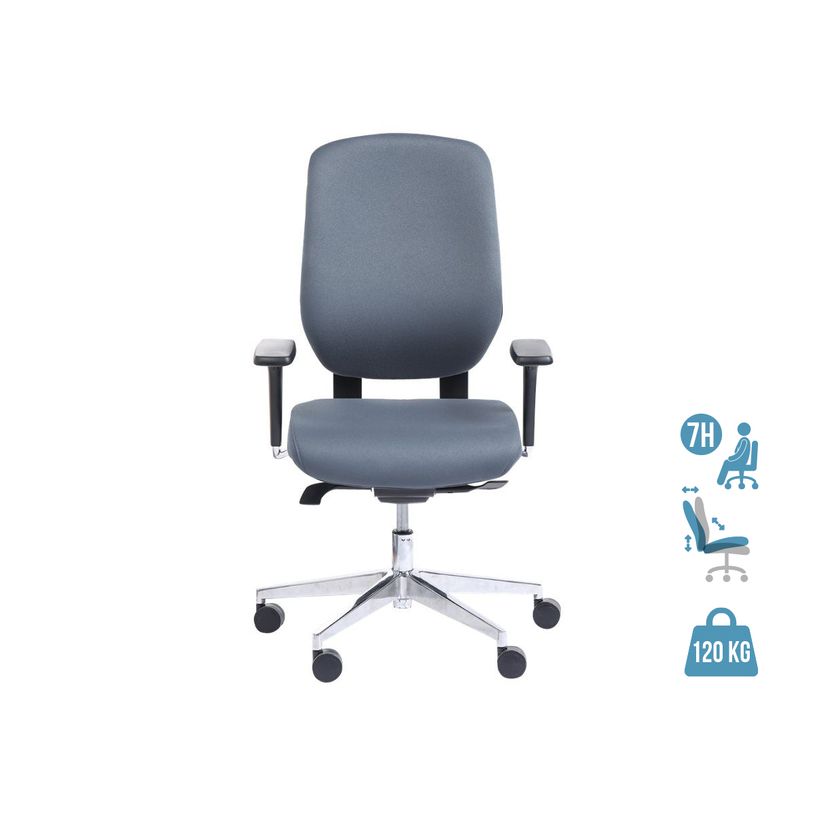 3760185029674-Fauteuil de bureau ROMEO - accoudoirs en option - gris, base alu-P_79430386_1-0
