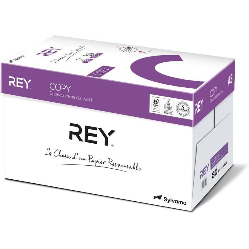 3141728704737-Rey Copy - Papier blanc - A3 (297 x 420 mm) - 80 g/m² - 2500 feuilles (carton de 5 ramette-P_79430470_1-0