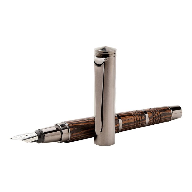 3108722402410-Oberthur Swing - Stylo plume wengé africain / metal gun-P_79430536_2-1