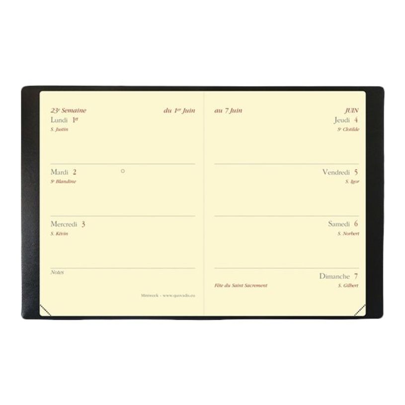 3371010448500-Quo Vadis - Agenda - Miniweek Prestige - Semainier Horizontal - Français - Soho - Noir - 12 mois de janvier à décembre - 7x10 cm - Papier Clairefontaine iv-P_79430838_1-4
