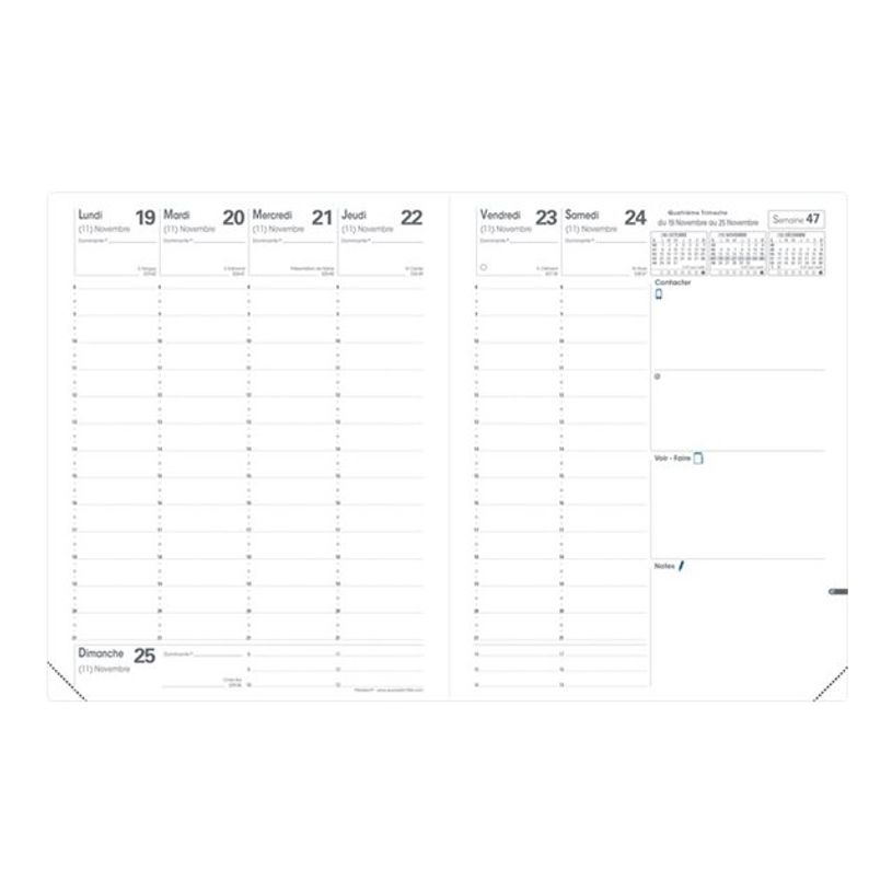 3371010407224-Soho President - Agenda 1 semaine sur 2 pages - 21 x 27 cm - bleu ardoise - Quo Vadis-P_79430861_2-1