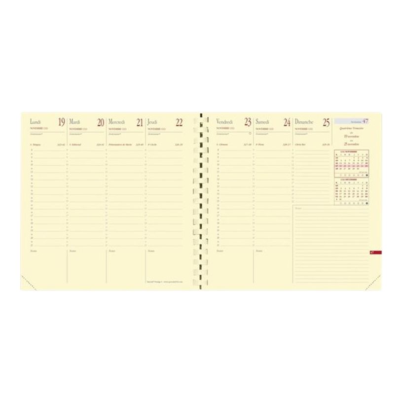 3371010407392-Quo Vadis - Agenda - Spiralé avec répertoire - Exécutif Prestige S - Semainier Planning - Français - Soho - Rose - 14 mois de d