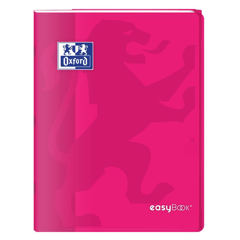 3020120120225-Oxford EasyBook - Cahier polypro 24 x 32 cm - 96 pages - grands carreaux (Seyes) - rose--0