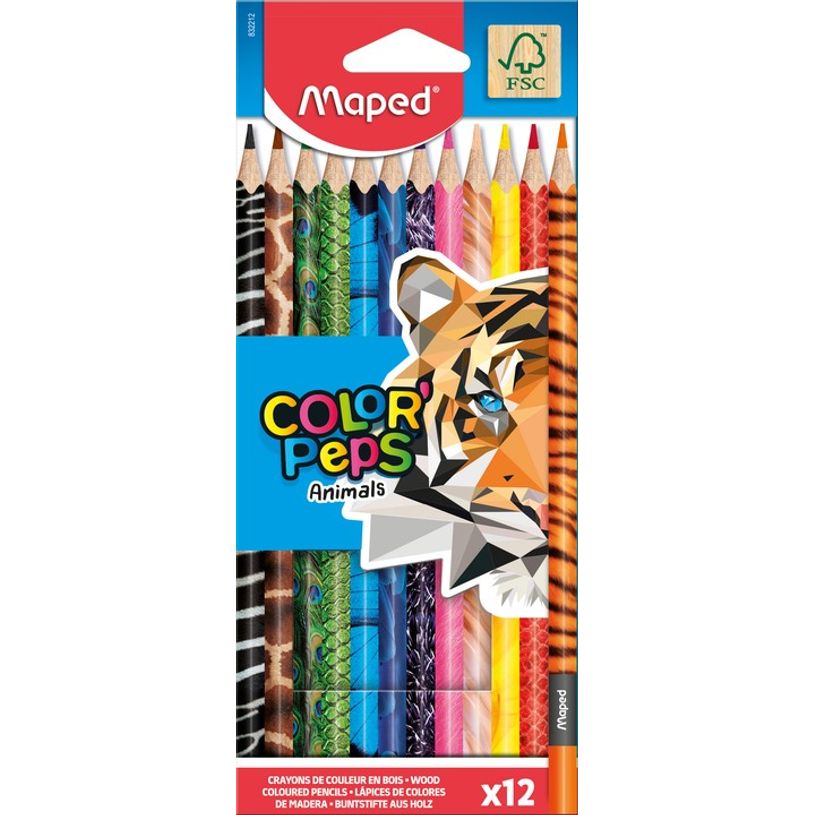 3154148322122-Maped Color'Peps Animals - 12 Crayons de couleur-P_79430920_1-0