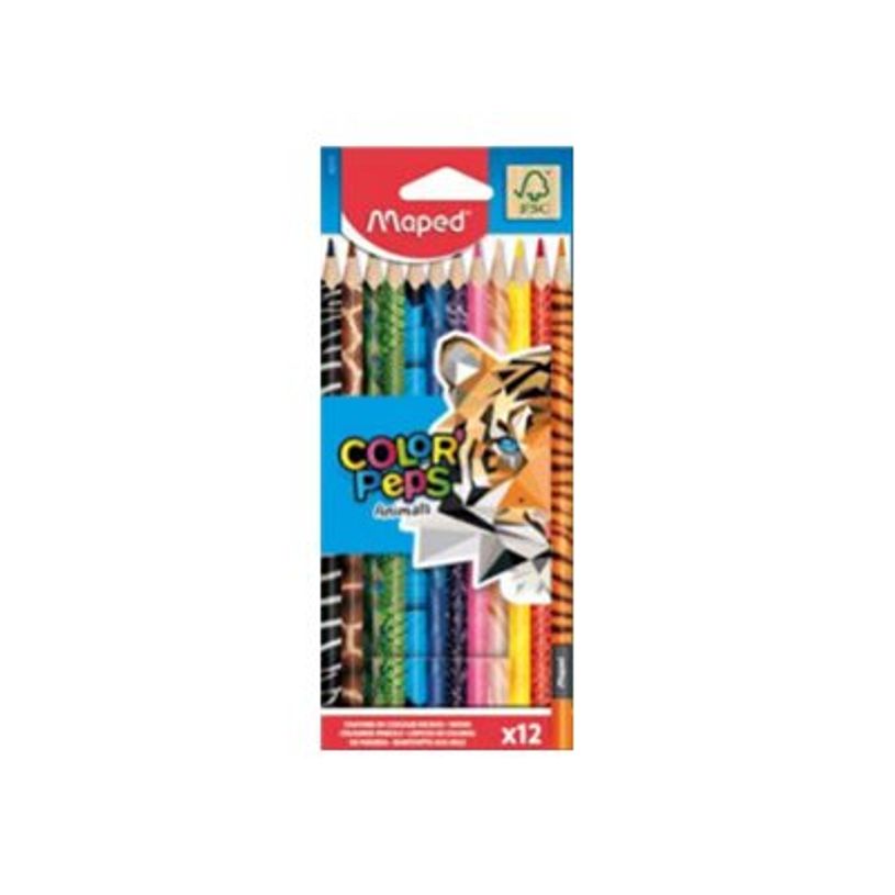 3154148322122-Maped Color'Peps Animals - 12 Crayons de couleur-P_79430920_3-4