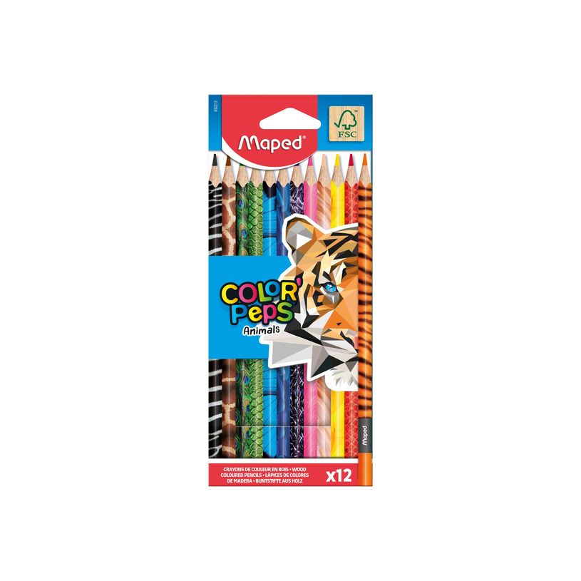 3154148322122-Maped Color'Peps Animals - 12 Crayons de couleur-P_79430920_5-2