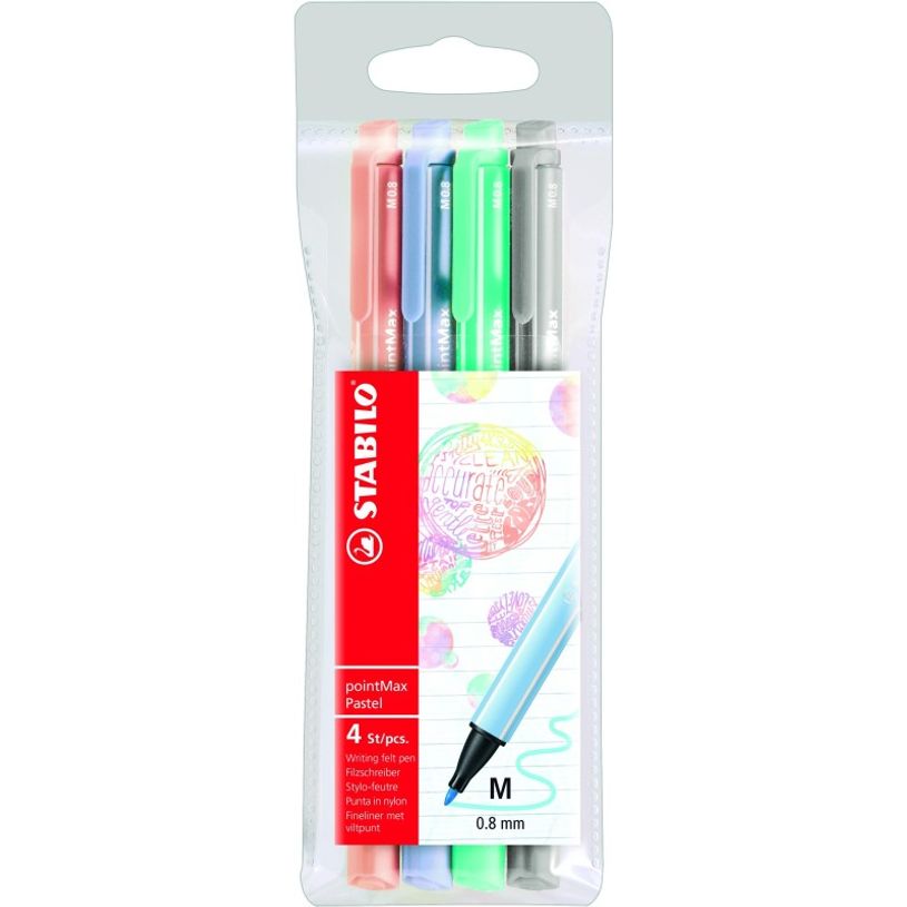 4006381519694-STABILO pointMax - 4 feutres d'écriture - pointe moyenne - couleurs pastels assorties-P_79430977_1-0
