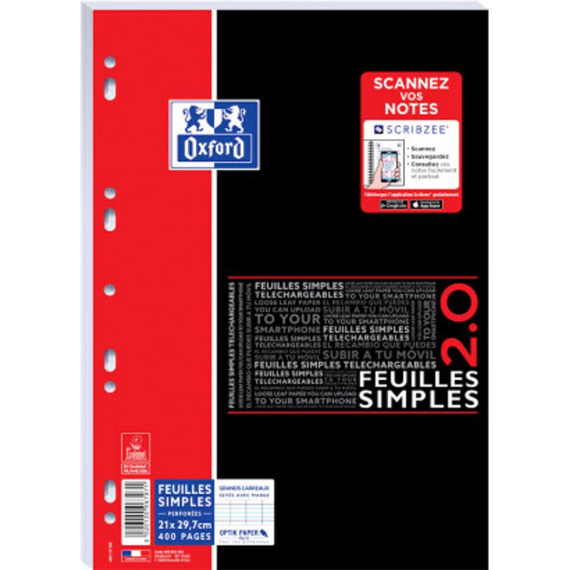 3020120067971-Oxford - feuilles simples A4 - 400 pages -  grands carreaux (Seyes) - perforées-P_79430990_1-0