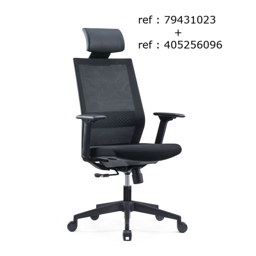 3700339882755-Fauteuil de bureau MAX - accoudoirs réglables - noir--6