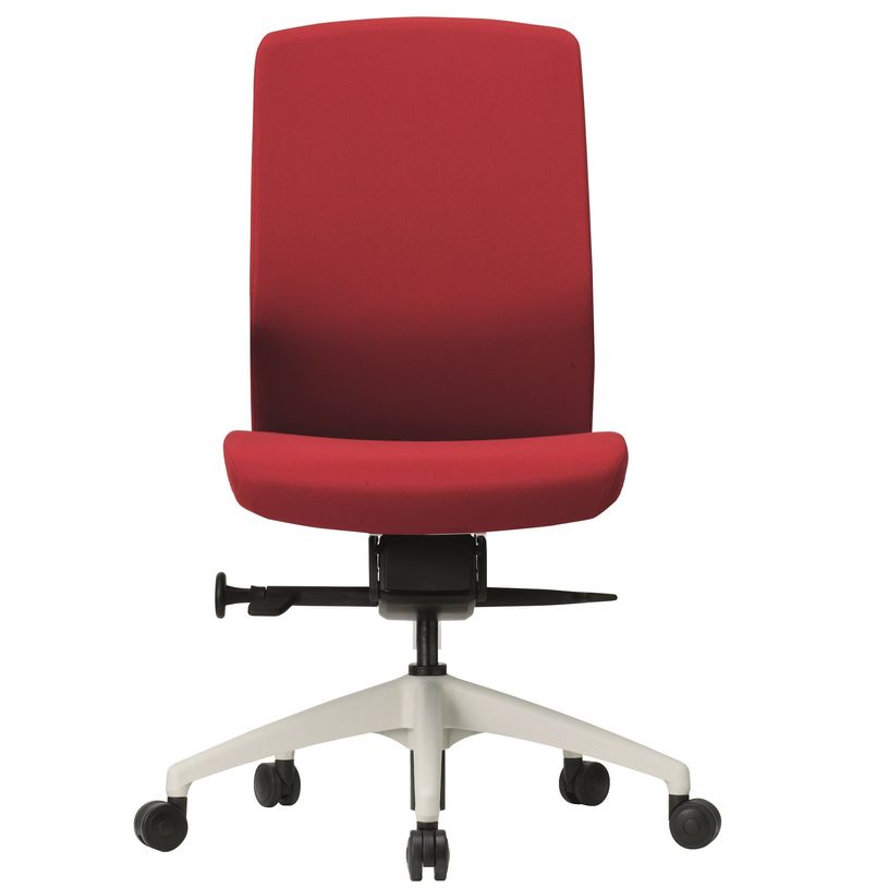 3700339882724-Fauteuil de bureau - CHARLIE - coque blanche et tissu rouge - Accoudoirs en option-P_79431020_2-1