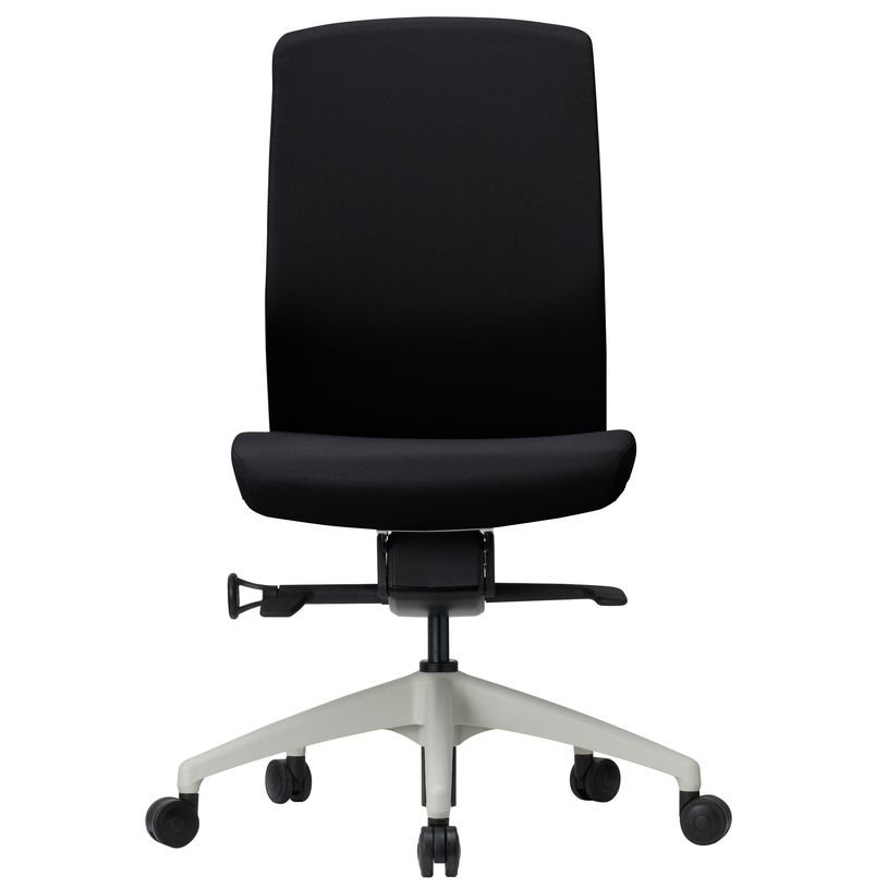 3700339882731-Fauteuil de bureau - CHARLIE - coque blanche et tissu noir - accoudoirs réglables-P_79431021_1-0