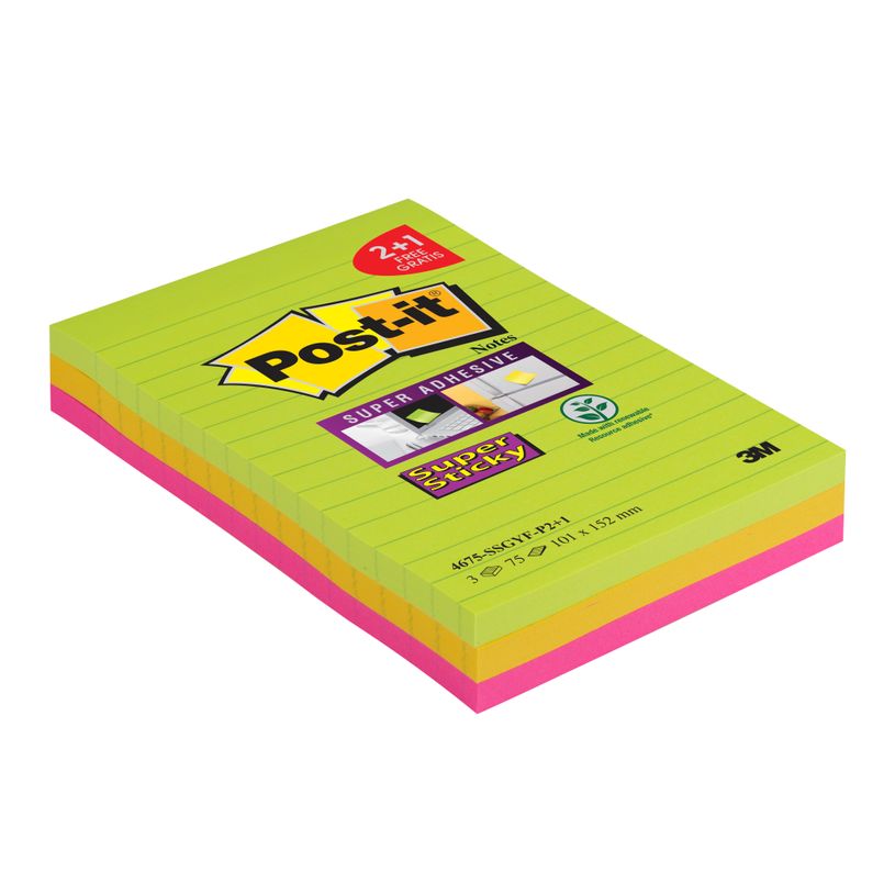 4054596420304-Post-it - 3 Blocs notes Super Sticky - grand format 101 x 152 mm-P_79431079_1-0