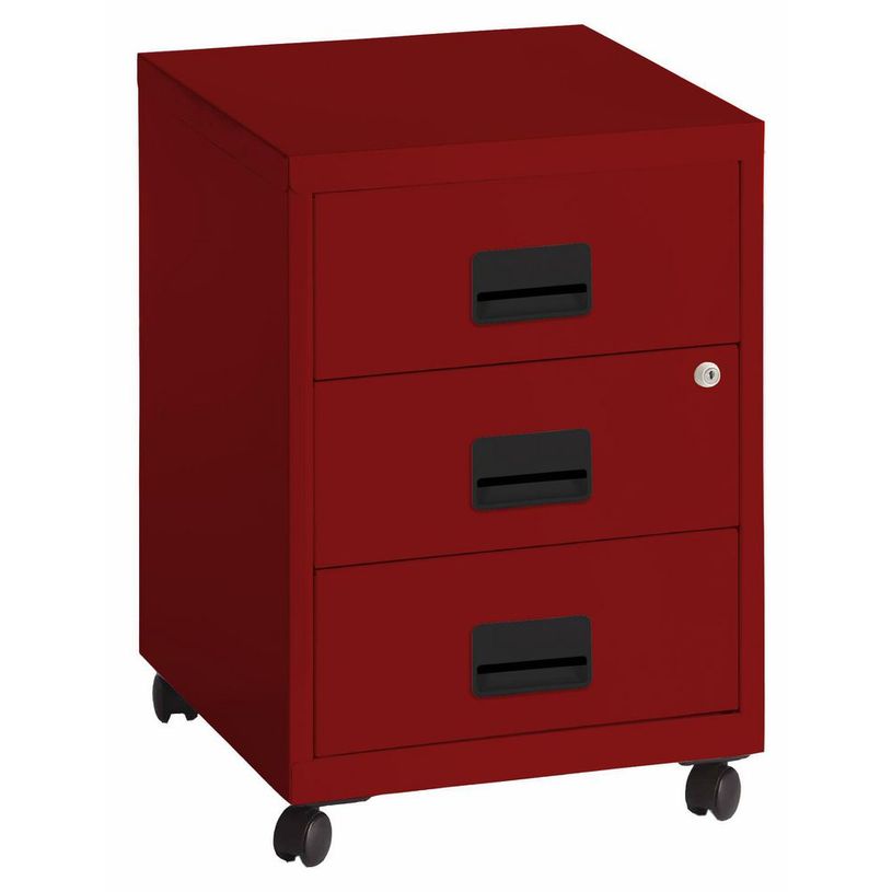 3219090950202-Caisson mobile - 3 tiroirs - rouge rubis nacré-P_79431095_1-0