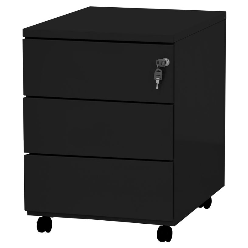 3219090950226-Caisson mobile - 3 tiroirs - noir vernis-P_79431097_1-0