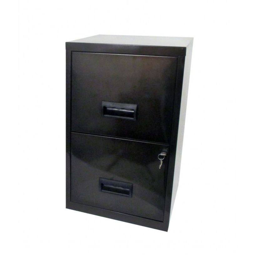 3219090950240-Classeur 2 tiroirs pour dossiers suspendus - 66 x 40 x 40 cm - noir vernis-P_79431098_1-0