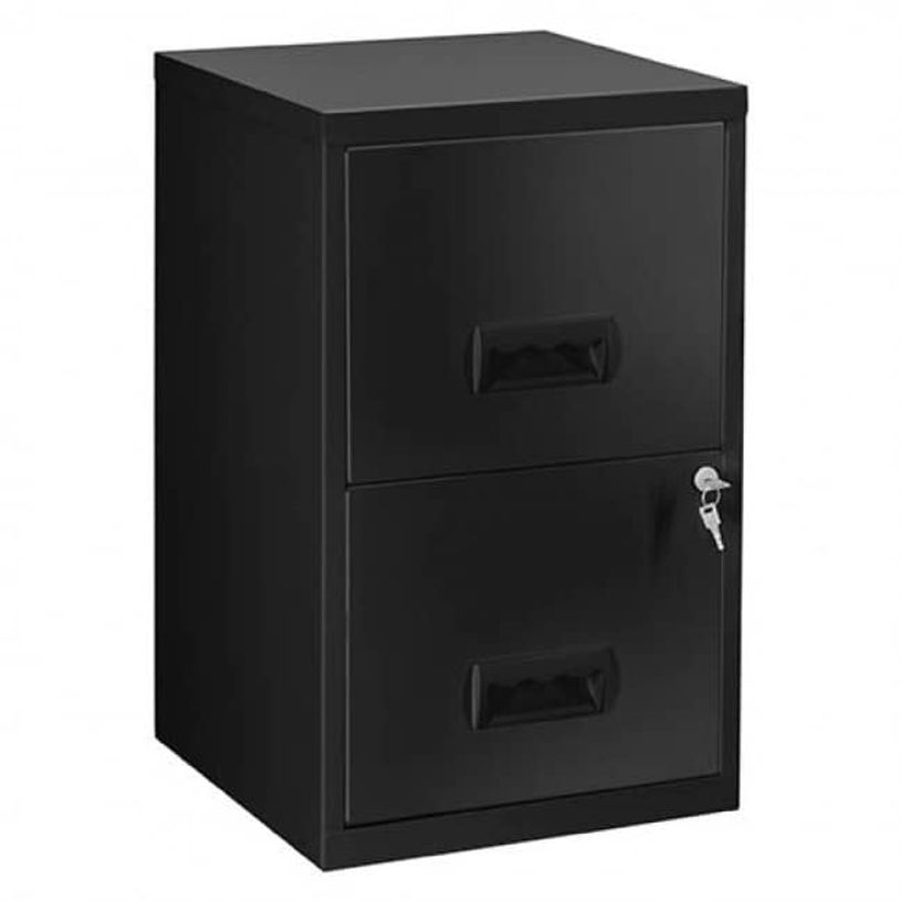 3219090950240-Classeur 2 tiroirs pour dossiers suspendus - 66 x 40 x 40 cm - noir vernis-P_79431098_2-1