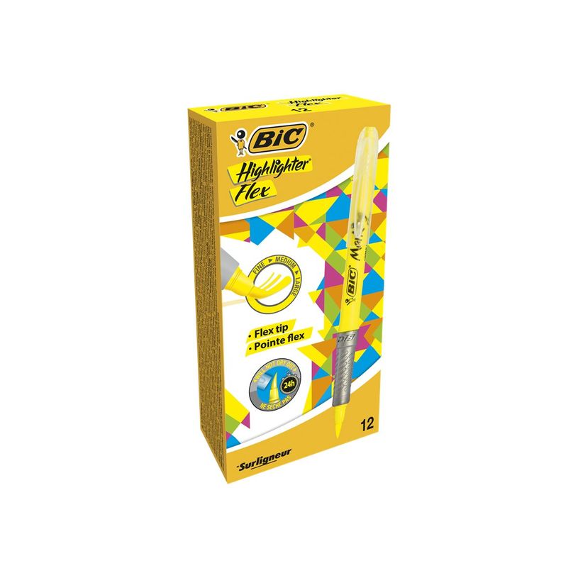 3086123448919-BIC Highlighter Flex - Pack de 12 surligneurs - jaune-P_79431156_3-0