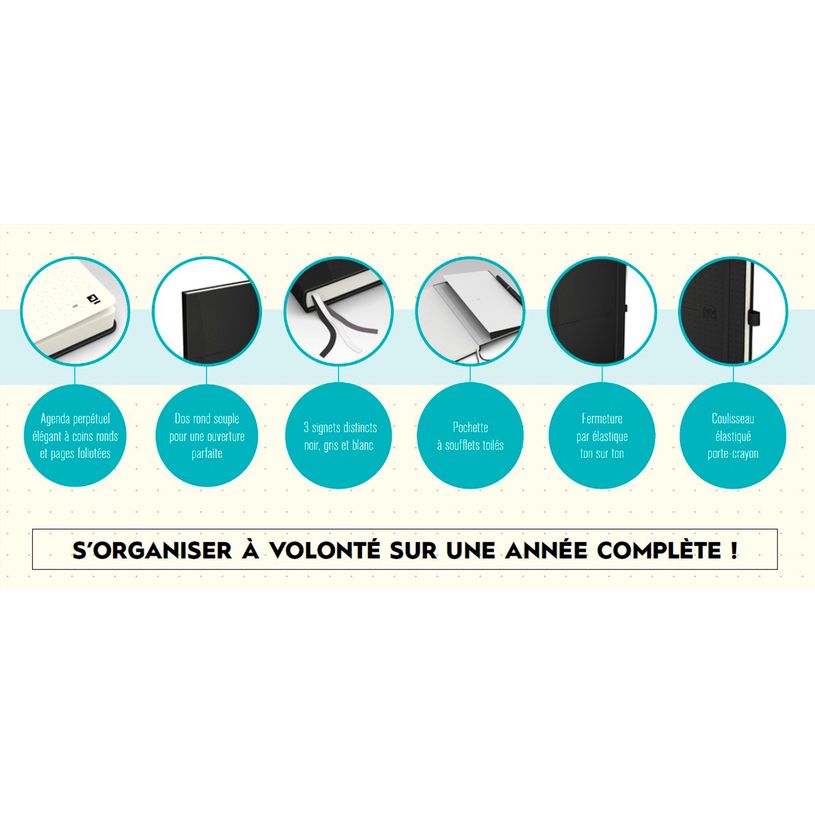 3147280107351-Agenda Oxford My Journal perpétuel - 2 jours par page - 15 x 21 cm - noir-P_79431260_5-3