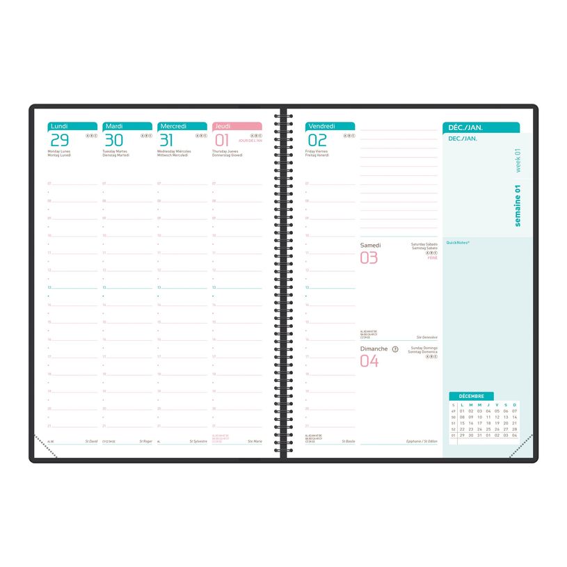 3147280114977-So Chic - Agenda spiralé à élastique - 1 semaine sur 2 pages - 15 x 21 cm - disponible dans d-P_79431261_1-1