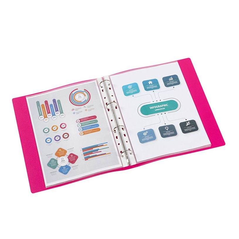 3135252180754-Viquel Propyglass - Classeur à anneaux - Dos 35 mm - A4 - rouge framboise--2