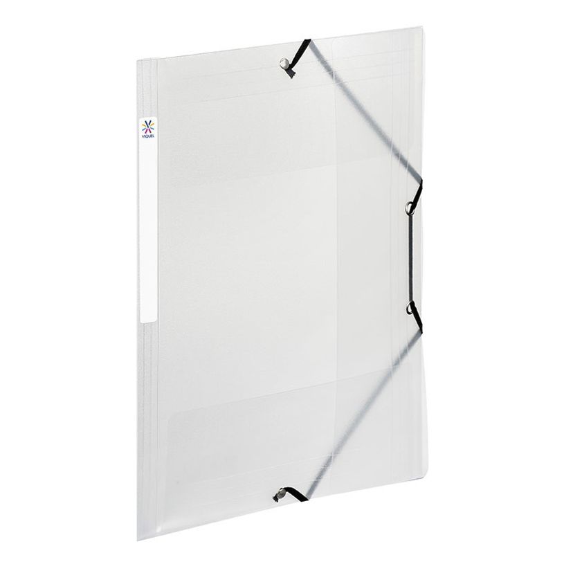 3135251137407-Viquel Propyglass - Chemise polypro à rabats - A4 - transparent - étiquette sur la tranch-P_79431315_1-0