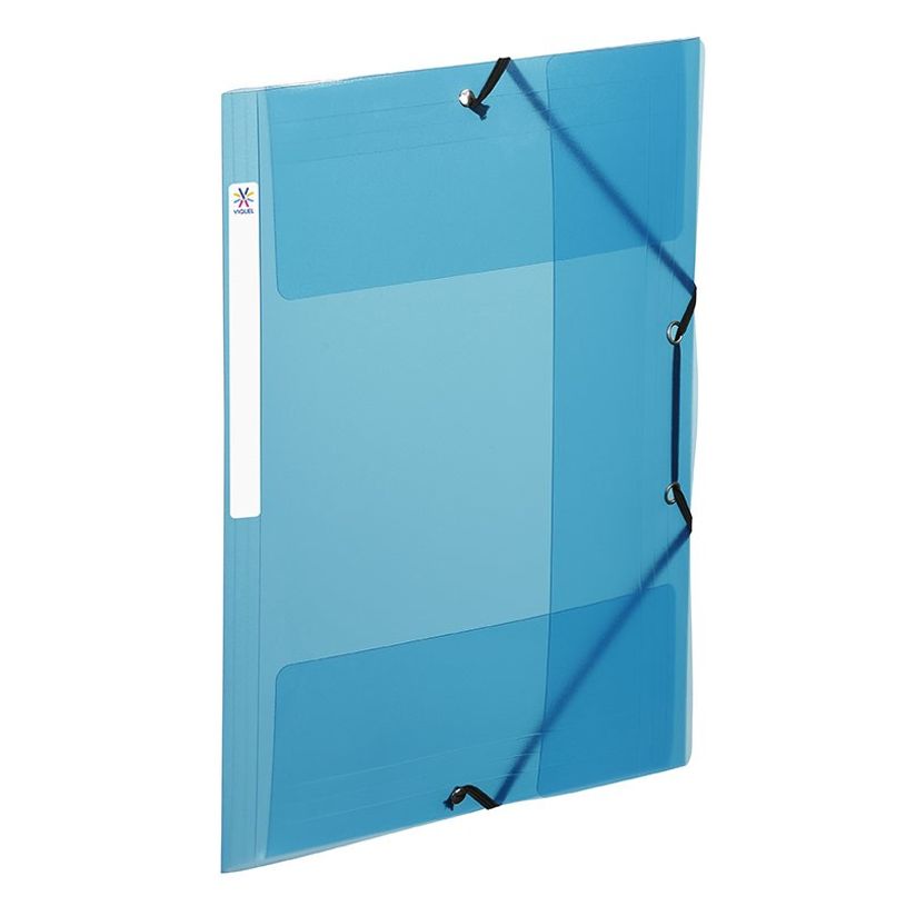 3135251137469-Viquel Propyglass - Chemise polypro à rabats - A4 - bleu - étiquette sur la tranche-P_79431316_1-0