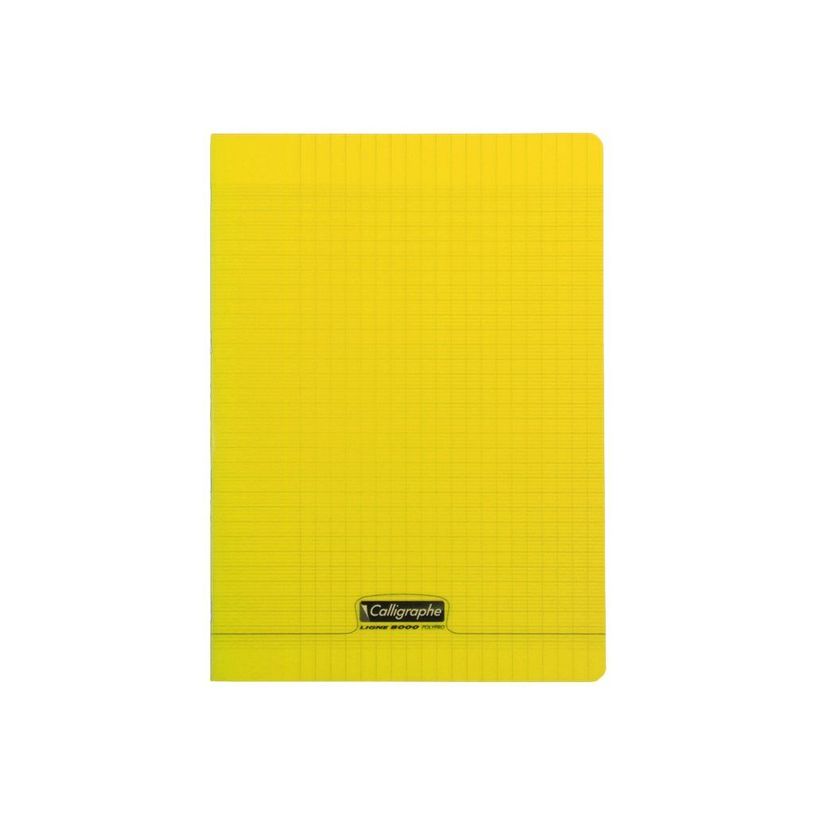3210330183947-Calligraphe 8000 - Cahier polypro 24 x 32 cm - 192 pages - grands carreaux (Seyes) - jaune-P_79431331_1-0