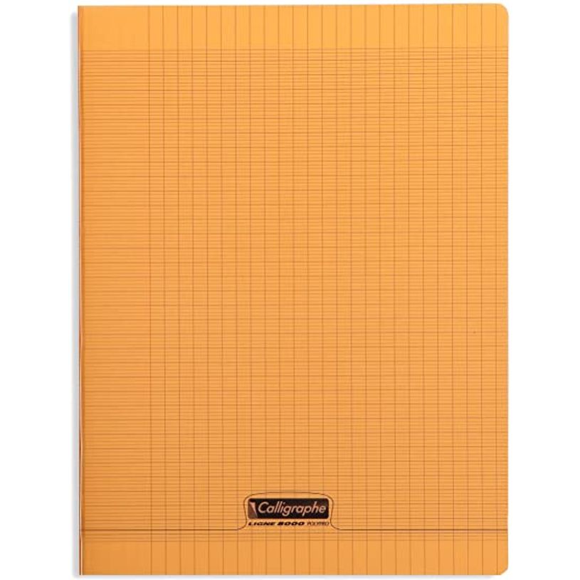 3210330183985-Calligraphe 8000 - Cahier polypro 24 x 32 cm - 192 pages - grands carreaux (Seyes) - orange-P_79431334_1-0