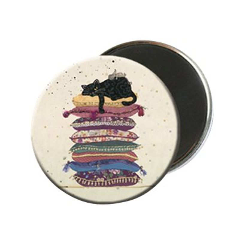 3700572713212-Kiub Bug Art - Magnet rond en verre - Chat sur coussin-P_79431355_1-0