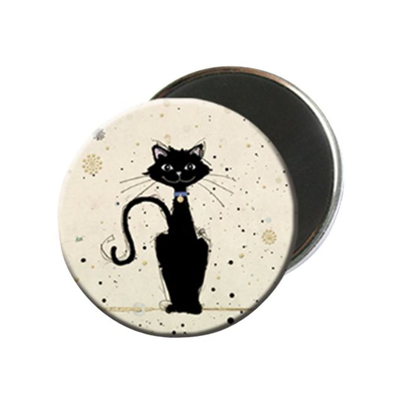 3700572713229-Kiub Bug Art - Magnet rond en verre - Chat assis-P_79431356_1-0
